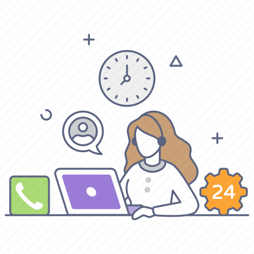 24/ 7 help, 24 hour service, 24/ 7 services, customer services, customer help icon - Download on Iconfinder