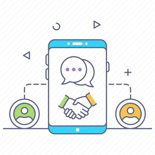Online deal, online contract, coordination, phone communication, mobile deal icon - Download on Iconfinder