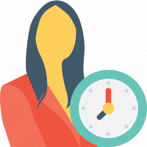 Appointment, clock, female, punctual, time icon - Download on Iconfinder