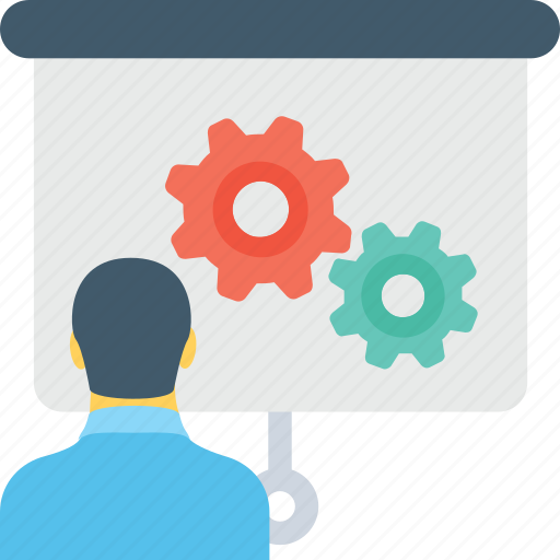 Cogwheel, conference, lecture, presentation, training icon - Download on Iconfinder