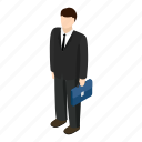 blue, briefcase, business, businessman, isometric, man, person