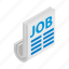 employment, isometric, job, newspaper, paper, search, vacancy 
