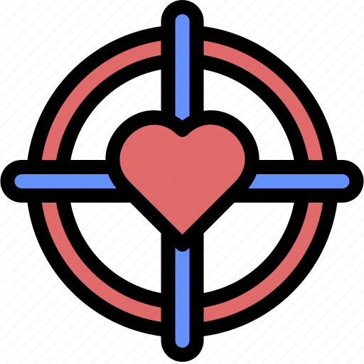 Target, heart, love, and, romance, valentines, day icon - Download on Iconfinder