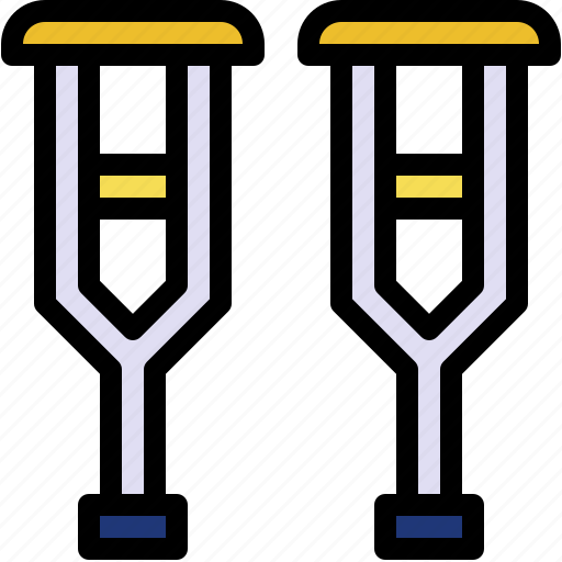Crutches, healthcare, and, medical, amputation, injury icon - Download on Iconfinder