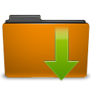 orange, folder, download, arrow, down