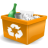 orange, trashcan, new, garbage, recycle bin 