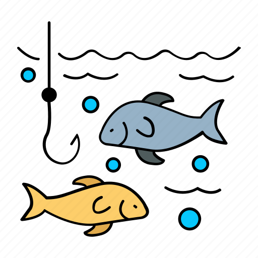Catching, seafood, see, fishes, hook, fishing icon - Download on Iconfinder