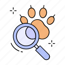 foot, search, animal, magnifying glass, hunting, animal pawn