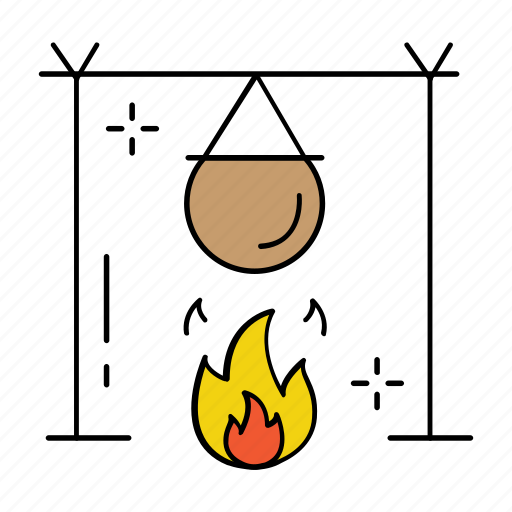 Outdoor cooking, pot, sooty cauldron, open fire, cooking, hunting, camping fire icon - Download on Iconfinder
