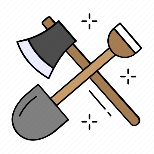 Axe, construction ahead, no entry, shovel, tools, wood cutting icon - Download on Iconfinder