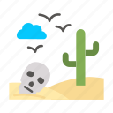 land, cactus, skull, dessert, destroyed, corrosion