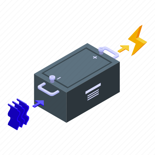 Hydro, power, battery, isometric icon - Download on Iconfinder