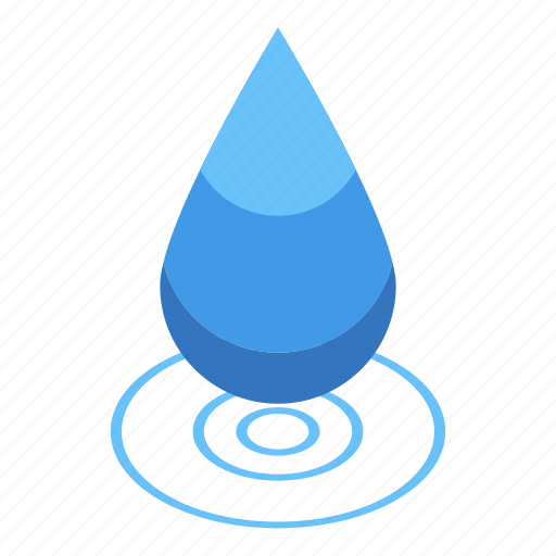 Hydro, power, drop, isometric icon - Download on Iconfinder