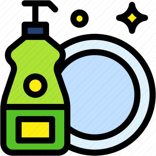Dishes, cleaning, plates, washing, plate, liquid, soap icon - Download on Iconfinder