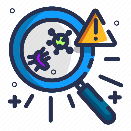 Virus, medical, science, epidemic, magnifier, glass, microbiology icon - Download on Iconfinder