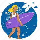 surf, beach, summer, vacation, tourism, sun, travel, surfboard 