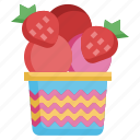 cup, strawberry, holidays, summer, dessert, ice cream