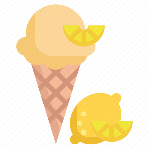 Lemon, food, restaurant, cone, summertime, sweet, ice cream icon - Download on Iconfinder