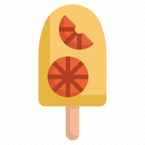 Popsicle, orange, summer, food, restaurant, sweet, ice cream icon - Download on Iconfinder