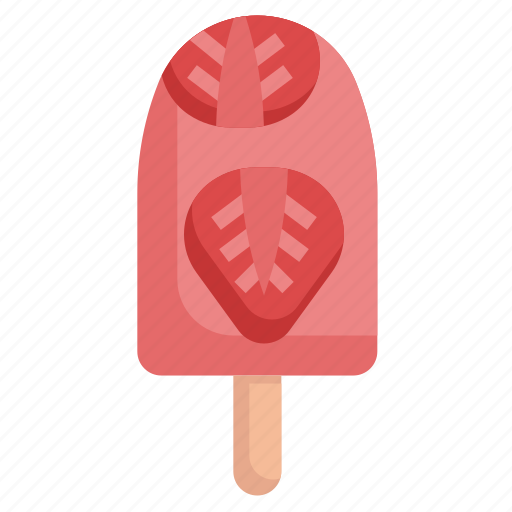 Popsicle, strawberry, summer, food, restaurant, sweet, ice cream icon - Download on Iconfinder