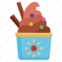 soft, serve, cup, choco, summer, sweet, ice cream