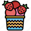 cup, strawberry, holidays, summer, dessert, ice cream 