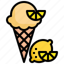 lemon, food, restaurant, cone, summertime, sweet, ice cream