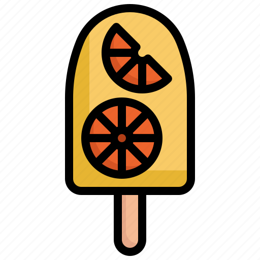 Popsicle, orange, summer, food, restaurant, sweet, ice cream icon - Download on Iconfinder
