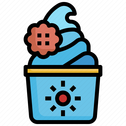 Soft, serve, cup, cookie, summer, sweet, ice cream icon - Download on Iconfinder