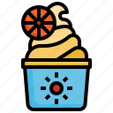 soft, serve, cup, orange, summer, sweet, ice cream