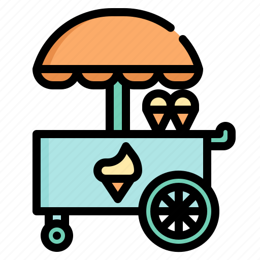 Ice, cream, cart, food, dessert, summertime, sweet icon - Download on Iconfinder
