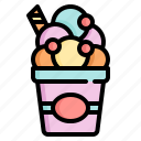 ice, cream, bucket, cup, dessert