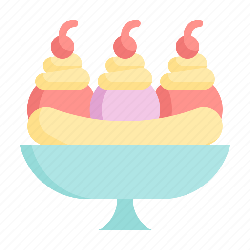Banana, split, ice, cream, summer, dessert, sweet icon - Download on Iconfinder