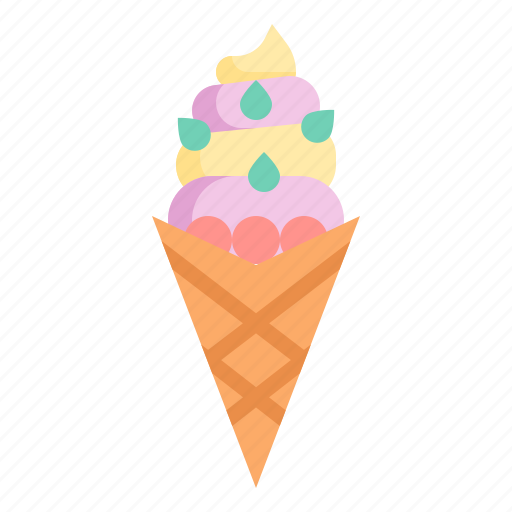 Ice, cream, dessert, summer, cone, sweet icon - Download on Iconfinder