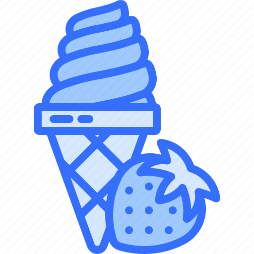 Ice, cream, waffle, strawberry, food, cafe, shop icon - Download on Iconfinder