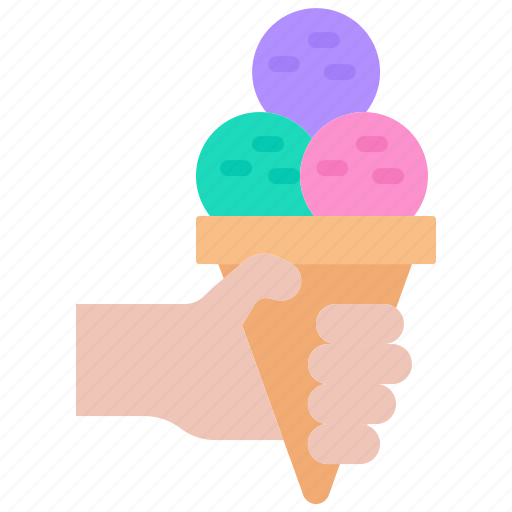 Ice, cream, waffle, hand, food, cafe, shop icon - Download on Iconfinder
