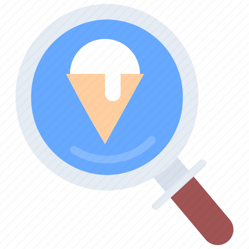Ice, cream, search, magnifier, food, cafe, shop icon - Download on Iconfinder
