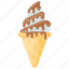 blue color ice cream, blue moon ice cream, choco cone, chocolate topping ice-cream, ice cream cone 