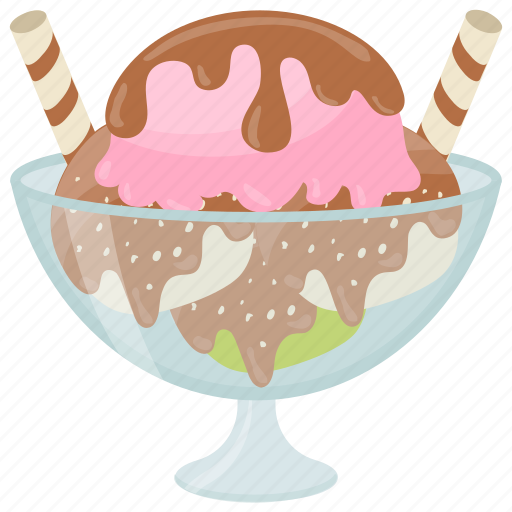 Coconut ice cream, frozen dessert, ice cream scoops, strawberry coconut ice cream, strawberry ice cream icon - Download on Iconfinder