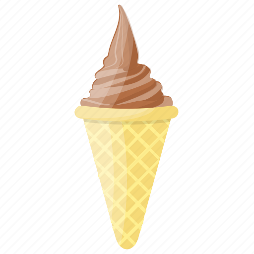 Chocolate cone, chocolate ice cream, gelato, ice cream, waffle icon - Download on Iconfinder