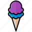 cone, cream, dessert, double scoop, ice, ice cream, sweet 