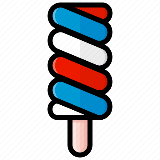 Ice cream, pop, popsicle, rainbow pop, red white and blue, sweet, swirly icon - Download on Iconfinder