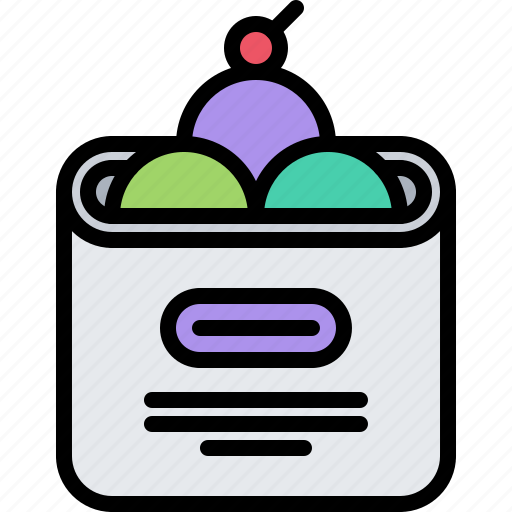 Box, cherry, cream, dessert, ice, shop icon - Download on Iconfinder