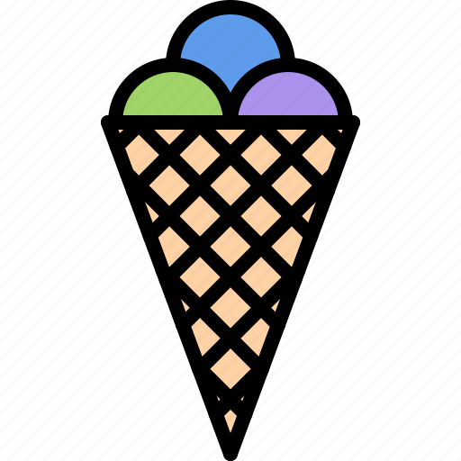 Cone, cream, dessert, ice, shop, waffle icon - Download on Iconfinder