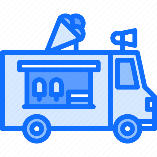 Car, cream, dessert, ice, megaphone, shop, truck icon - Download on Iconfinder