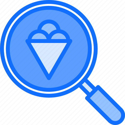 Cone, cream, dessert, ice, magnifier, search, shop icon - Download on Iconfinder