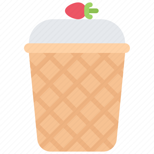 Cream, cup, dessert, ice, shop, waffle icon - Download on Iconfinder