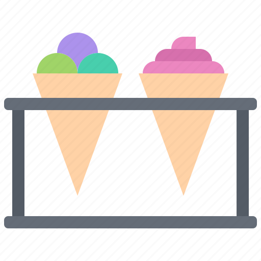 Cone, cream, dessert, ice, shop, stand, waffle icon - Download on Iconfinder