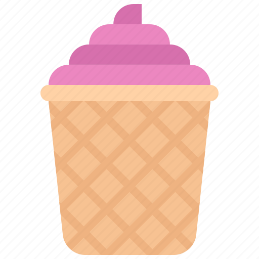 Cream, cup, dessert, ice, shop, waffle icon - Download on Iconfinder