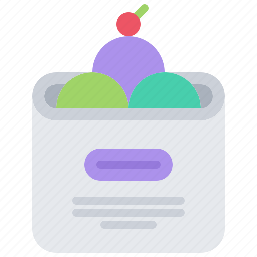 Box, cherry, cream, dessert, ice, shop icon - Download on Iconfinder